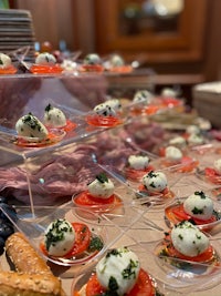 a tray of appetizers on a table